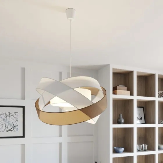 Lindby Lámpara Colgante Simaria - Marrón, Blanco y Gris