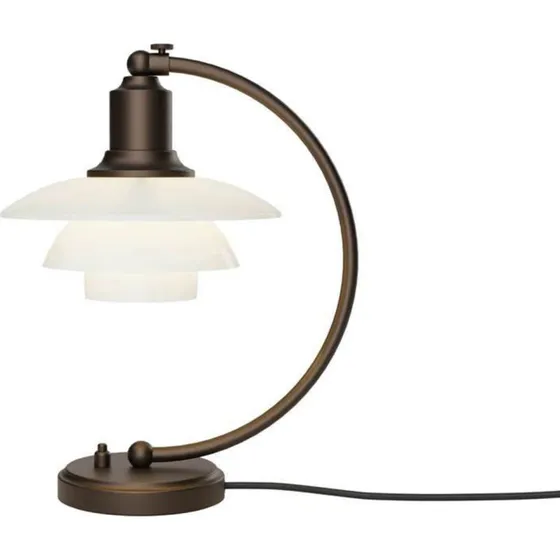 Louis Poulsen PH 2/2 Luna Lámpara de mesa Latón y Vidrio Opalino