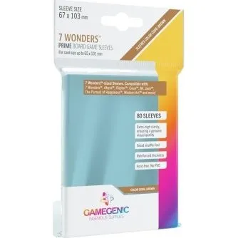 Gamegenic Prime Fundas para 7 Wonders - 80 Unidades (67x103 mm)