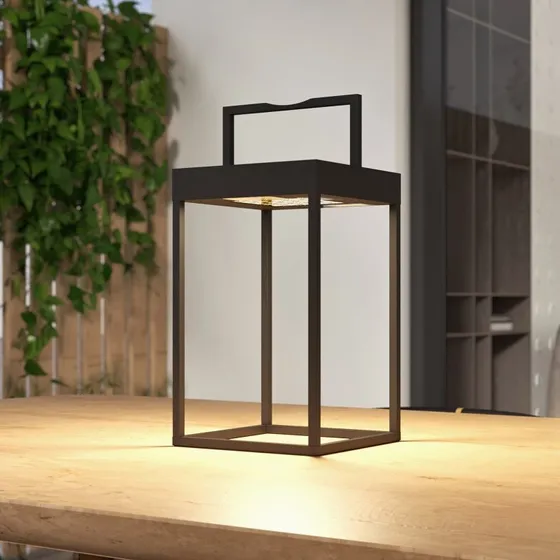 Lucande Lámpara Solar LED Lynzy H38,3 Negra de Metal