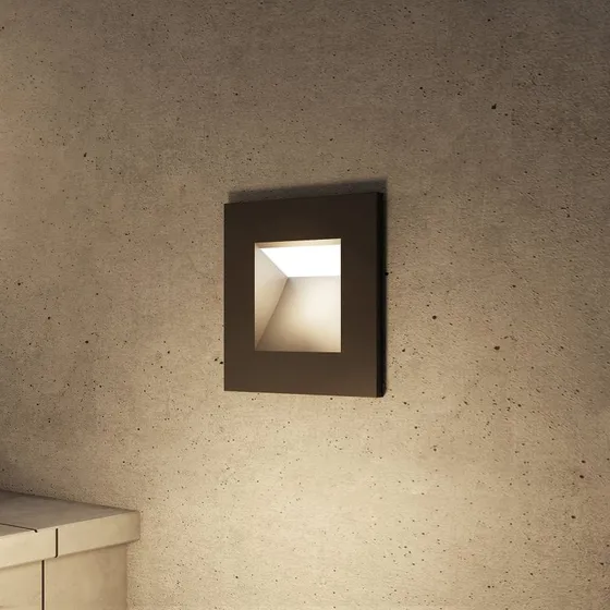 Zamo Arcchio Aplique de Pared Empotrado IP65 Negro