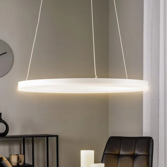 Lámpara colgante Arcchio Albiona Ø60 Blanca - Diseño de Anillo LED