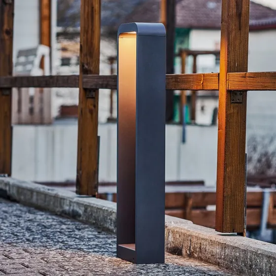 Lindby Emima Bolardo Luminoso LED Antracita de 80 cm
