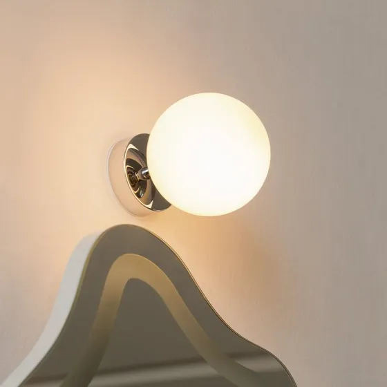 Arcchio Maviris Lámpara de Techo Ø12 Cromo y Cristal Opal