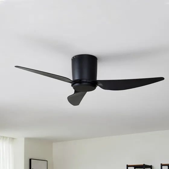 Ventilador de techo Lindby Aulo Negro Ø 123 cm Silencioso DC