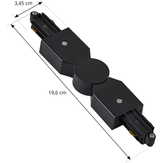 Lindby Conector de Carril Linaro Ajustable Negro