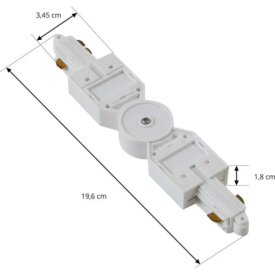 Lindby Conector de Carril Linaro Ajustable Blanco