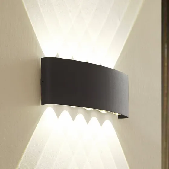 Lindby Ithan Aplique LED Exterior 5 Luces, Antracita, 27 cm