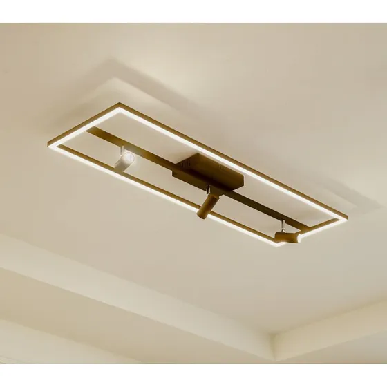 Lucande Lámpara de Techo LED Yvor Negro - Plafón Orientable