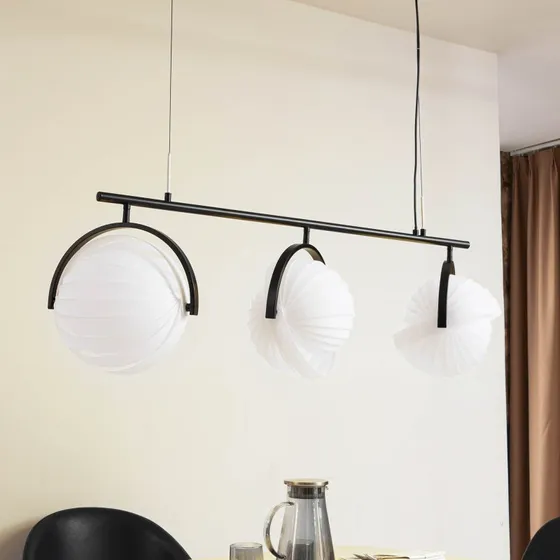 Lucande Lámpara Colgante Helva Blanca, 3 Luces, 108 cm, Giratoria