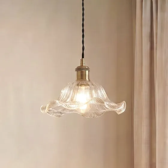 Lámpara colgante Lindby Ludowika, Cristal Transparente, Ø 25 cm, E27