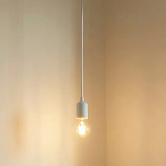 Lámpara colgante Lindby Hattie, E27, Blanco, Metal
