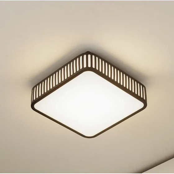 Lindby Lámpara LED de techo Lurinda Negra 26 cm IP44
