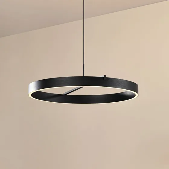 Lucande Rovan Lámpara Colgante LED Ø 60 cm, Negro, CCT Atenuable