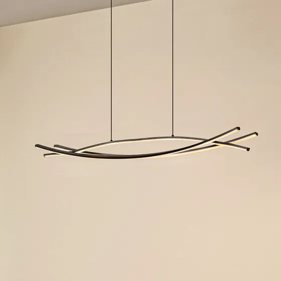 Lámpara colgante LED Lucande Sayori, negra, 98 cm, regulable