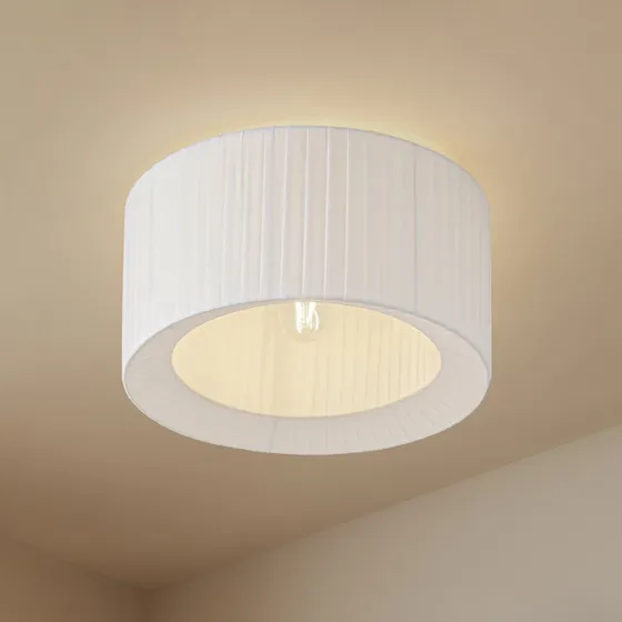 Lindby Plafón Virelle Textil Blanco Ø 40 cm