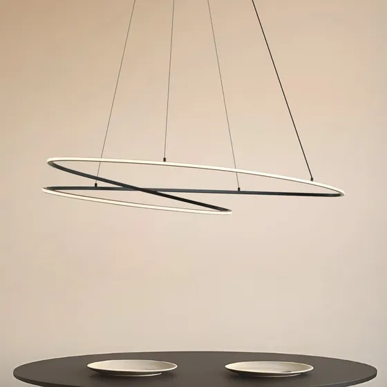 Lucande Lámpara Colgante LED Gavril Negra Atenuable 100 cm