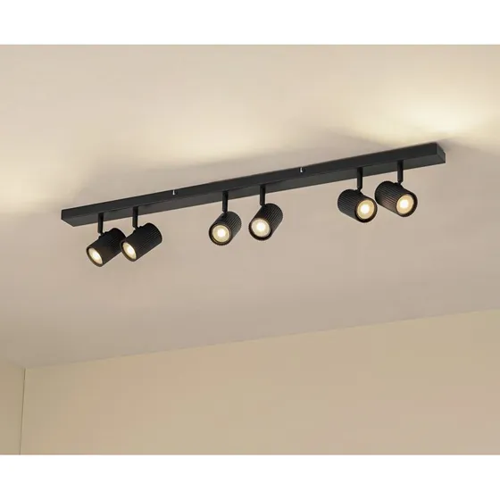 Lindby Kardis Downlight de 6 luces, gris oscuro, GU10