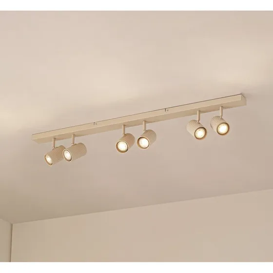 Lindby Downlight Kardis - 6 Luces Orientables, Beige, Aluminio, GU10
