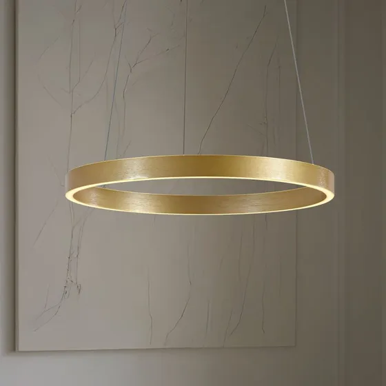 Lámpara colgante LED Lucande Yonam, Ø 60 cm, dorada, CCT