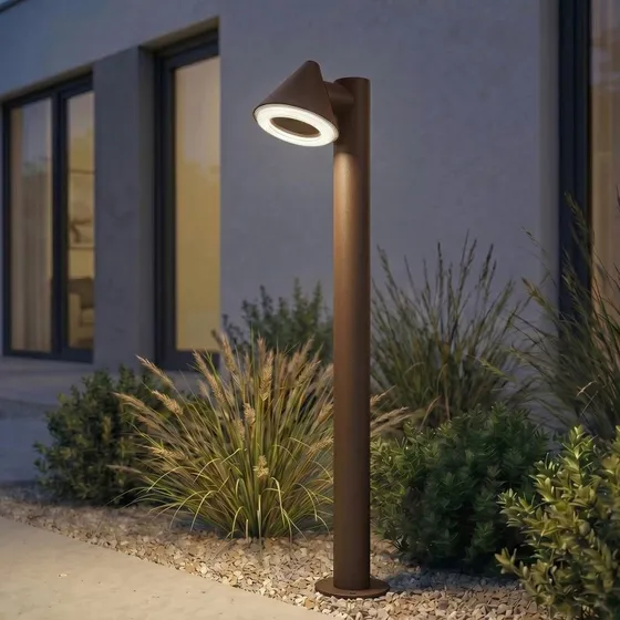 Lindby Bolardo Luminoso LED Soran Marrón 100 cm IP44