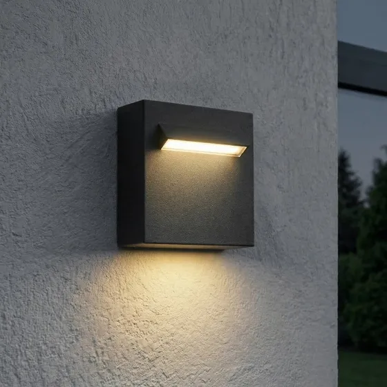 Lucande Aplique LED Exterior Joril Negro IP65 - 9,4 cm