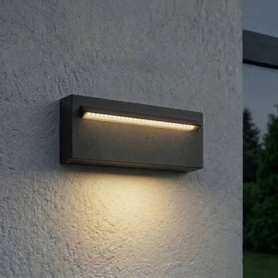 Lucande Joril Aplique LED Exterior Negro 25 cm IP65