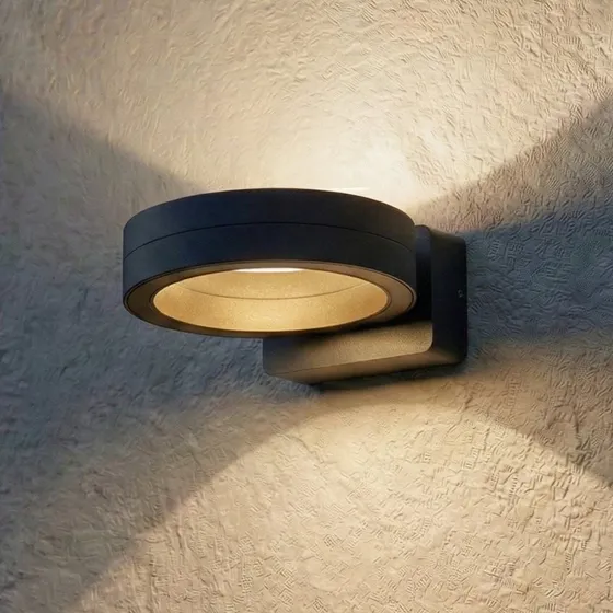 Lindby Selviro Aplique LED Exterior Antracita Ø 20 cm IP65