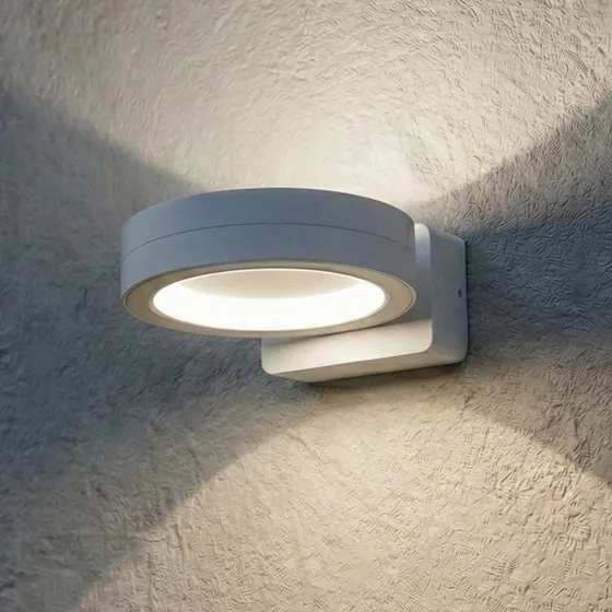 Lindby Aplique LED Exterior Selviro Blanco Ø 20 cm IP65