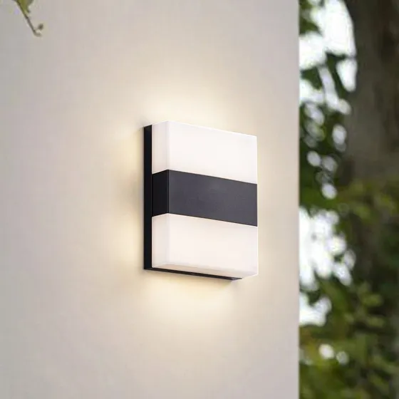 Aplique LED Exterior PRIOS Teekon Antracita 20 cm IP44