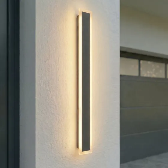 Aplique LED Exterior Lucande Ilora Negro 100 cm CCT IP65