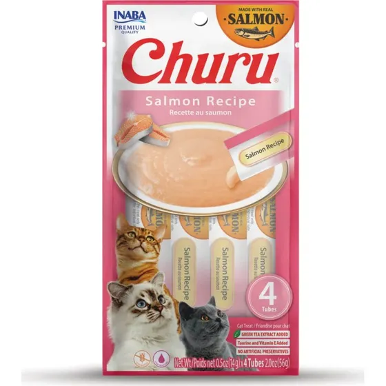 INABA Churu Cremoso Salmón, Snack Líquido para Gatos, 56g