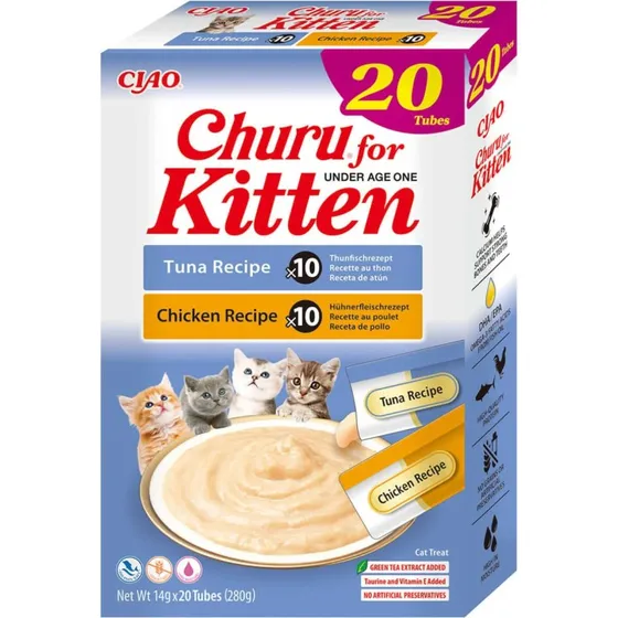 INABA Churu Creamy Kitten Variedades Pollo y Atún 280g