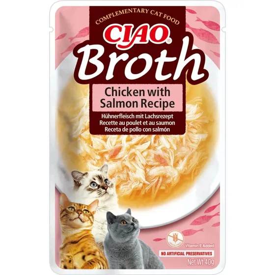 Churu Cat Broth Sopa de Pollo con Salmón 40g