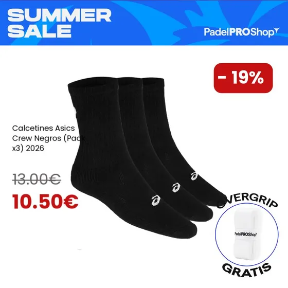 ASICS Calcetines de Fitness Crew Pack x3 - Negro