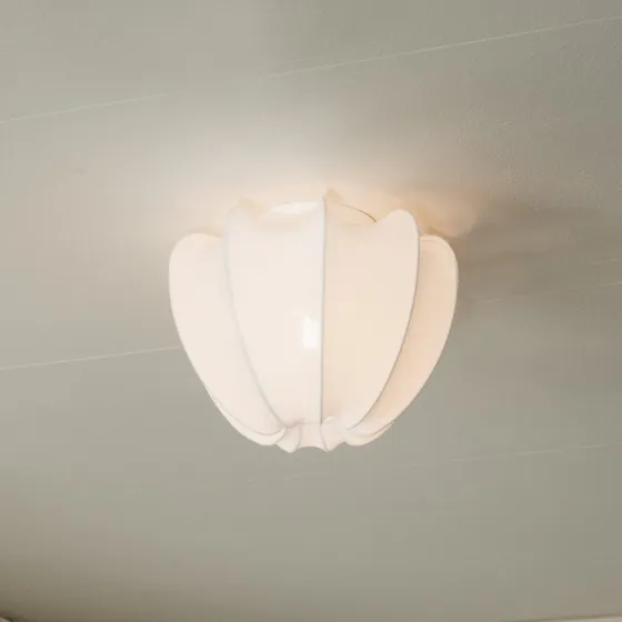 Watt & Veke Plafón Anna de Algodón Blanco Ø 30 cm