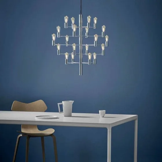 Lámpara de Techo Manola 20 Chandelier Chrome Herstal