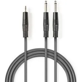 Nedis Cable Audio 2x6,35mm M-3,5mm M 5m Gris