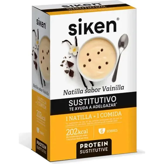 Siken Sustituto de Crema Pastelera de Vainilla 6 Sobres