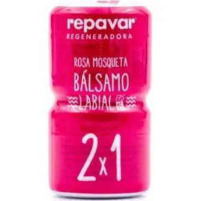 Repavar Duplo Bálsamo Labial con Rosa Mosqueta SPF15 2x10ml