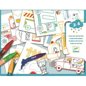 Djeco Crear con Formas Coches - Manualidad Infantil
