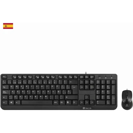 NGS Cocoa Kit Teclado y Ratón USB Negro (Español)