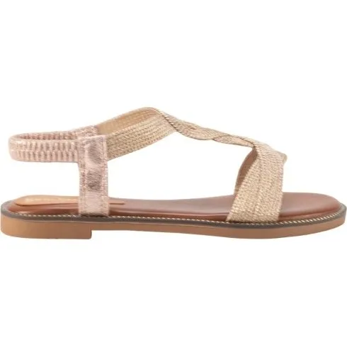 Keslem Sandalias LS987 38 con Tiras Trenzadas Metalizadas