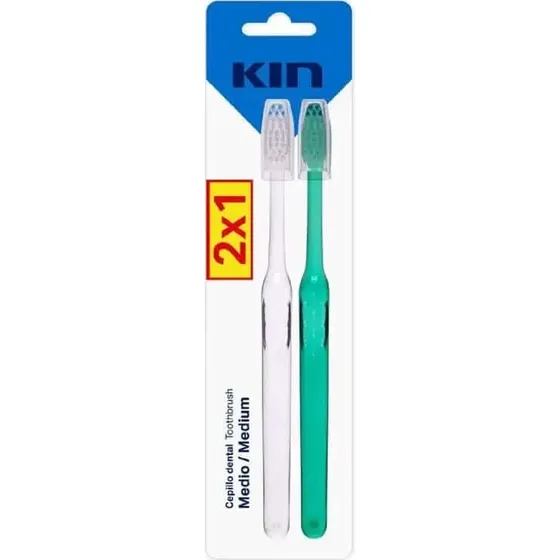 Pinceles medianos KIN 2x1 - Cepillo de dientes medio