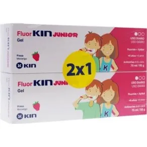 Fluor Kin DUPLO Junior Gel Fresa y Pasta Cola 2x75 ml