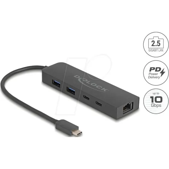 Delock Replicador USB-C 10Gbps con LAN 2.5Gb