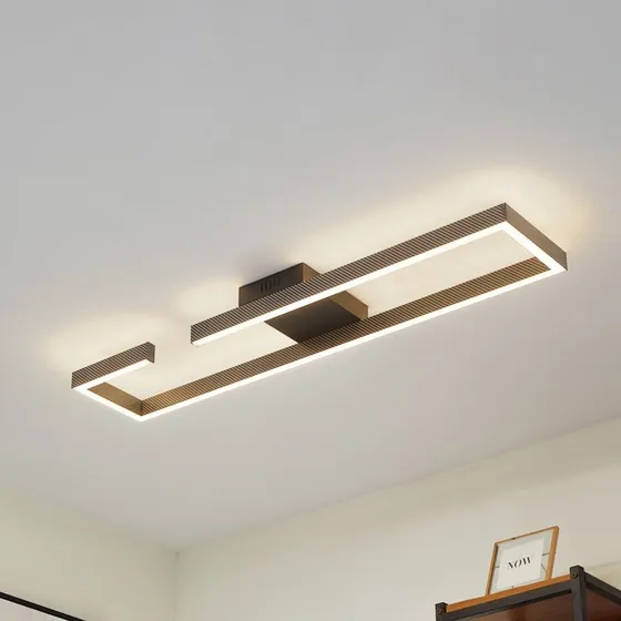 Lucande Yvor Lámpara de Techo LED Negra de 100 cm