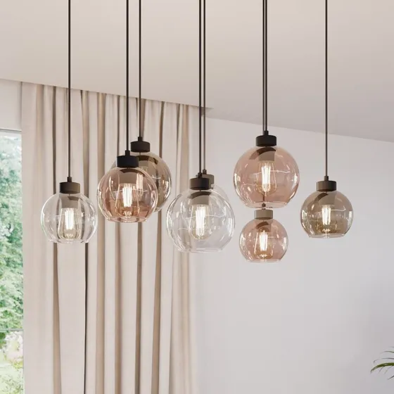 Euluna TK Lighting Lámpara colgante Cubus 8 luces - Cristal