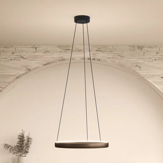 Lámpara colgante LED Stars of Light Trabuco, marrón, Ø 80 cm CCT