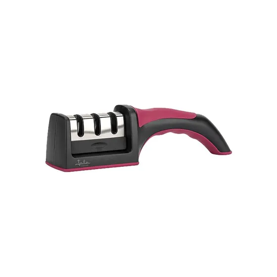 Jata HACC4541 Afilador de Cuchillos con Mango Antideslizante, Negro/Rojo